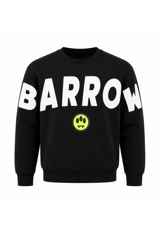 BARROW FELPA NERA GIROCOLLO CON MAXI SCRITTA Bambini e ragazzi F6BKJUSW016.NE_
