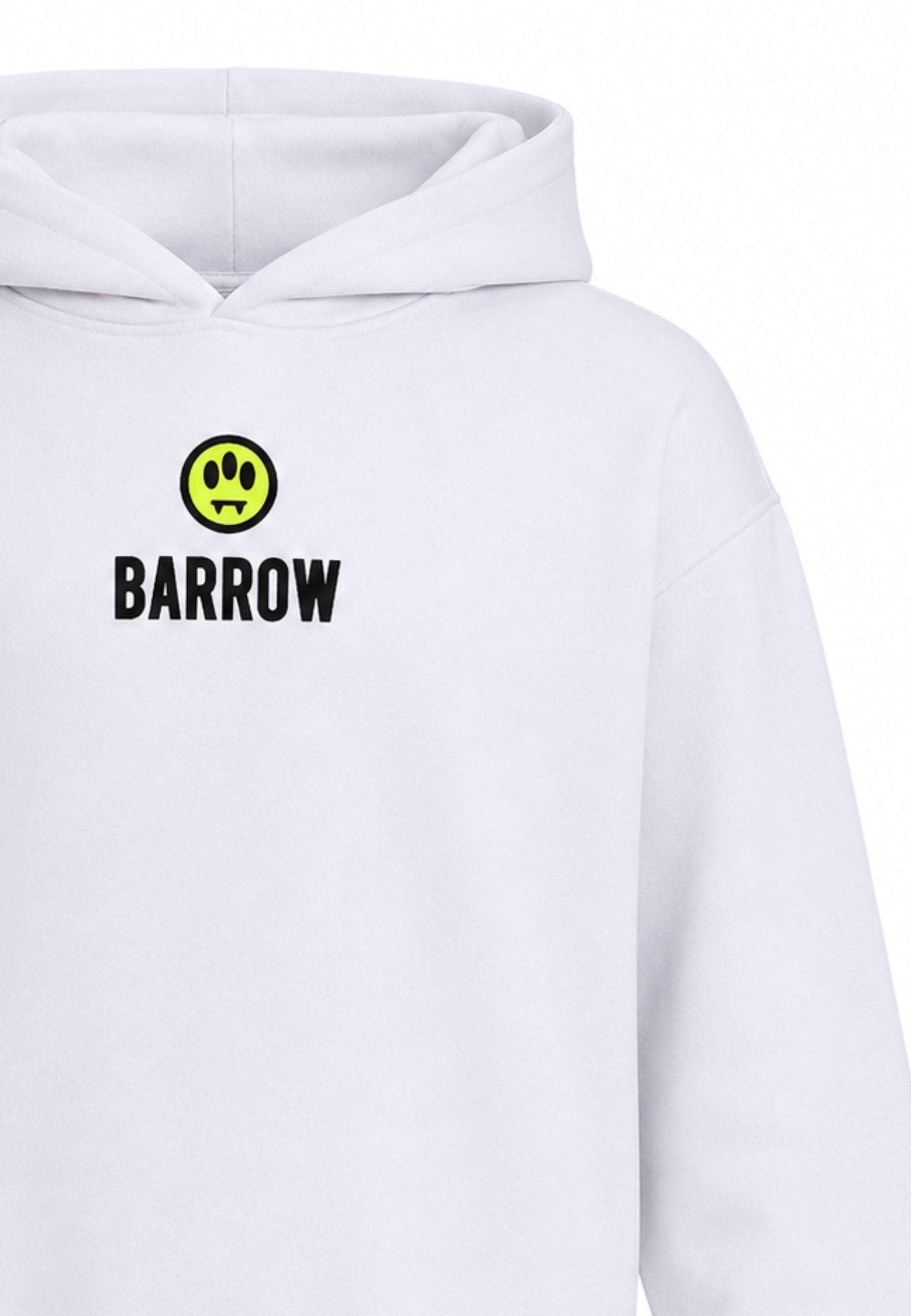 BARROW FELPA BIANCA CON CAPPUCCIO logo piccolo centrale e maxi stampa sul retro Bambini e ragazzi F6BKJBHS074.BIA_