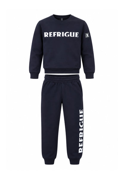 Refrigue TUTA BLU GIROCOLLO CON MAXI LOGO Bambini e ragazzi 2831T00075.BLU_