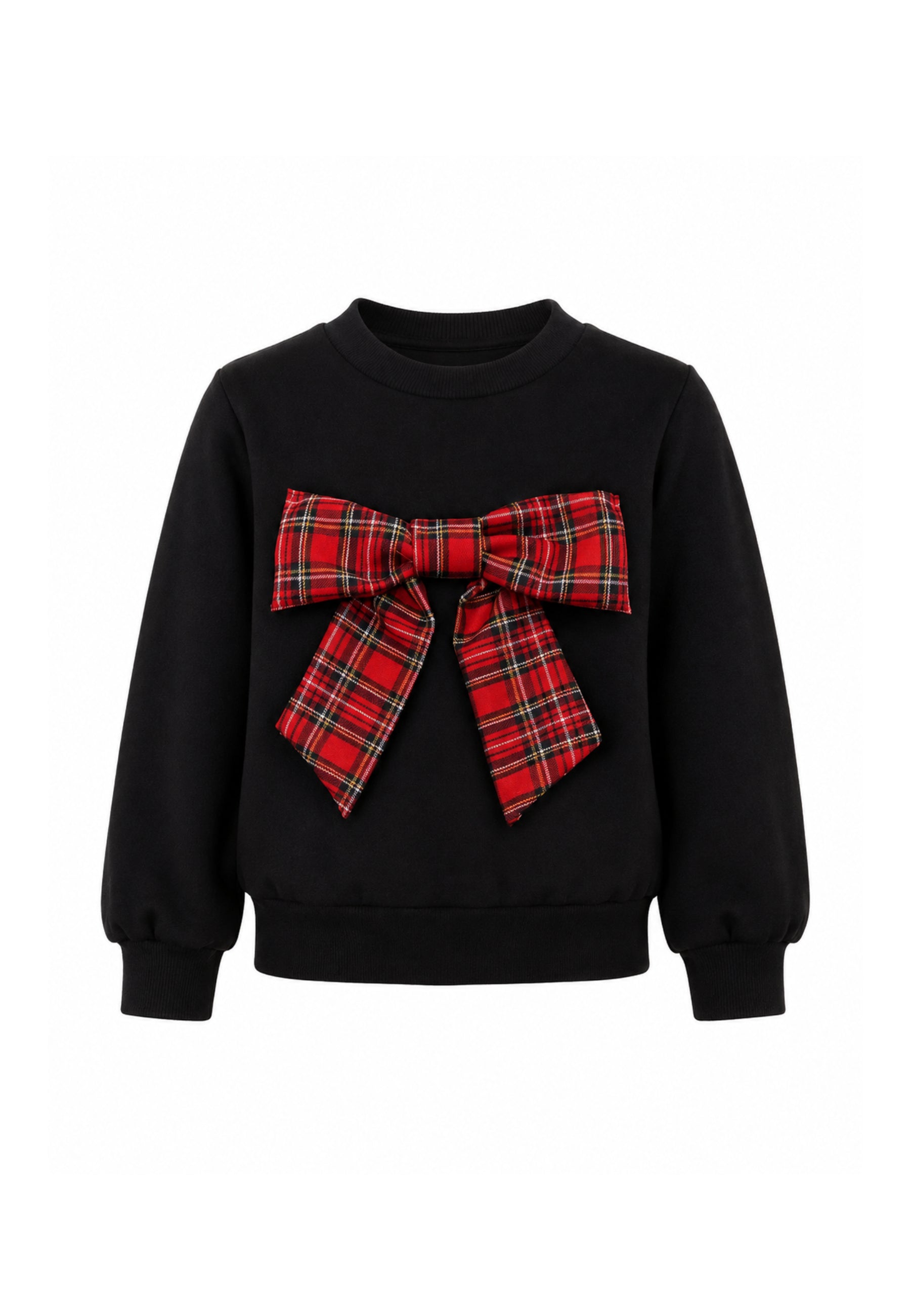 MON SAURIRE Completo nero e tartan con felpa e pantaloncino Bambine e ragazze m1415b+m1425b.ne_