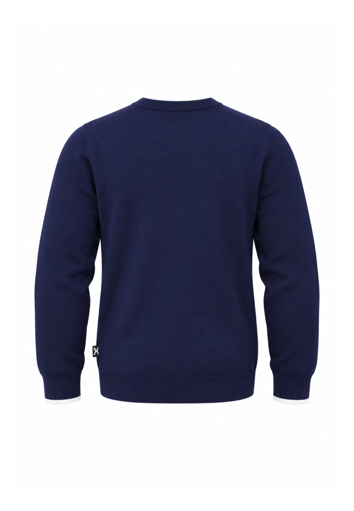 John Richmond MAGLIONE BLU CON ORLI A CONTRASTO BIANCHI Uomo UMA26271MA.BLU_