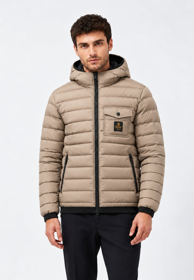 REFRIGIWEAR GIUBBOTTO BEIGE TRAPUNTATO CON CAPPUCCIO Uomo JOSH JACKET.BEIGE_