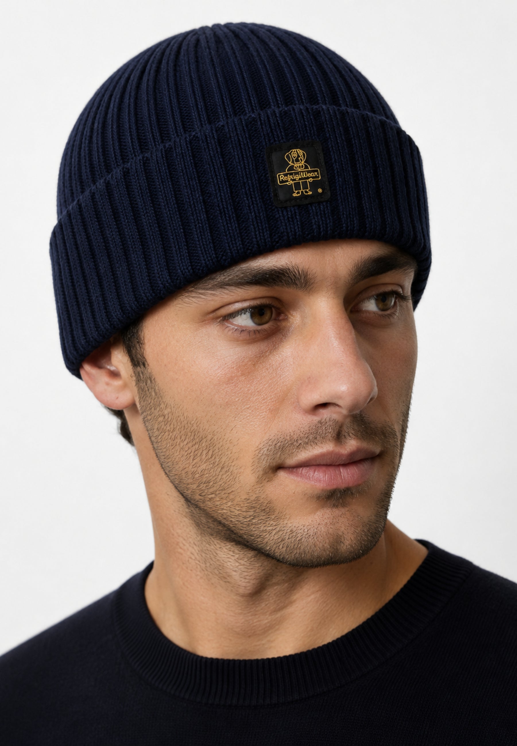 REFRIGIWEAR CAPPELLO BLU IN LANA CON LOGO Uomo colorado hat.blu_