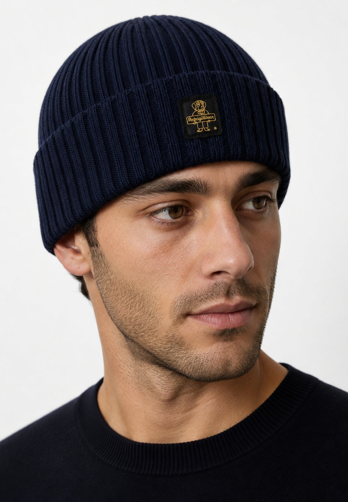 REFRIGIWEAR CAPPELLO BLU IN LANA CON LOGO Uomo colorado hat.blu_