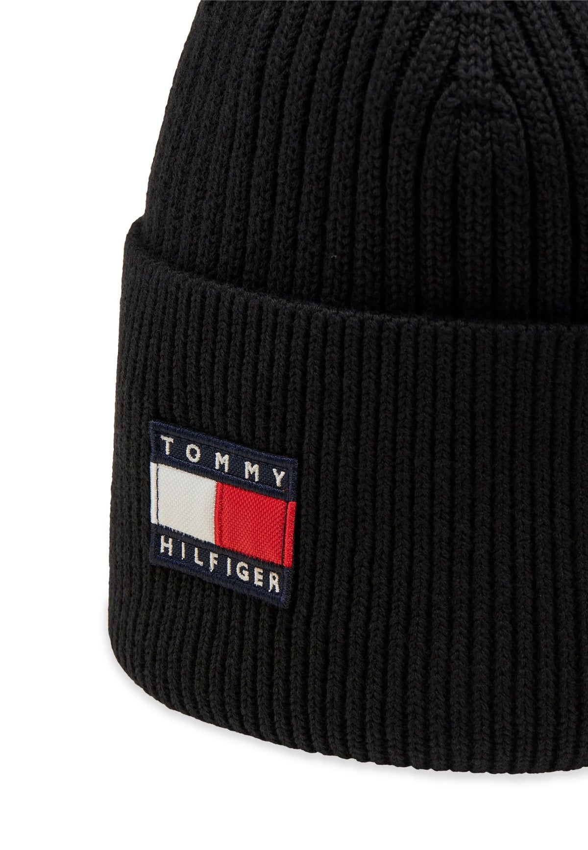 TOMMY HILFIGER CAPPELLO NERO IN MAGLIA A COSTINE Bambini e ragazzi KA0KA00119BDS.NE_