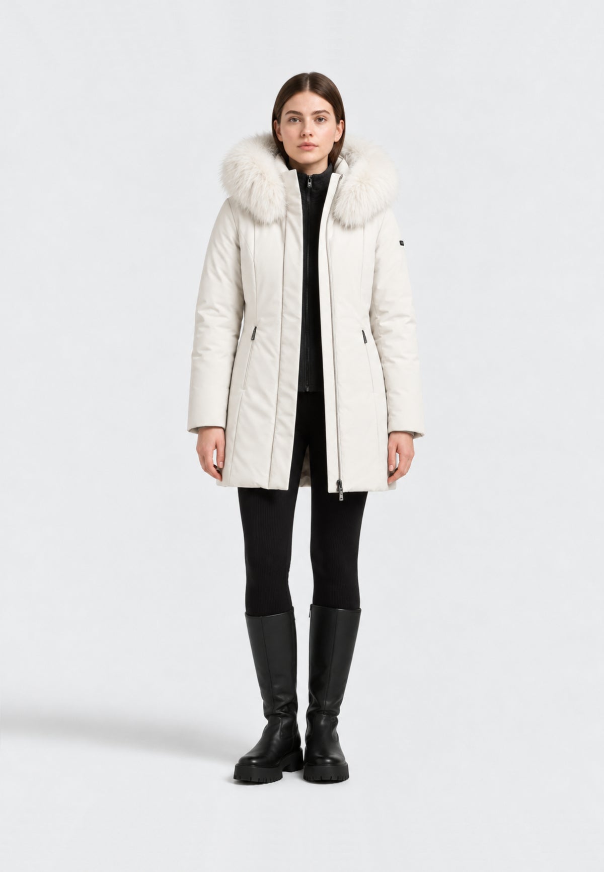 REFRIGIWEAR GIUBBOTTO AVORIO CON PELLICCIA NEL CAPPUCCIO Donna LADY TECH/1 FUR JACKET.AVORI_