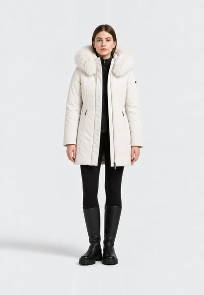 REFRIGIWEAR GIUBBOTTO AVORIO CON PELLICCIA NEL CAPPUCCIO Donna LADY TECH/1 FUR JACKET.AVORI_