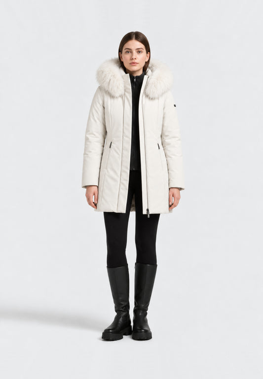 REFRIGIWEAR GIUBBOTTO AVORIO CON PELLICCIA NEL CAPPUCCIO Donna LADY TECH/1 FUR JACKET.AVORI_