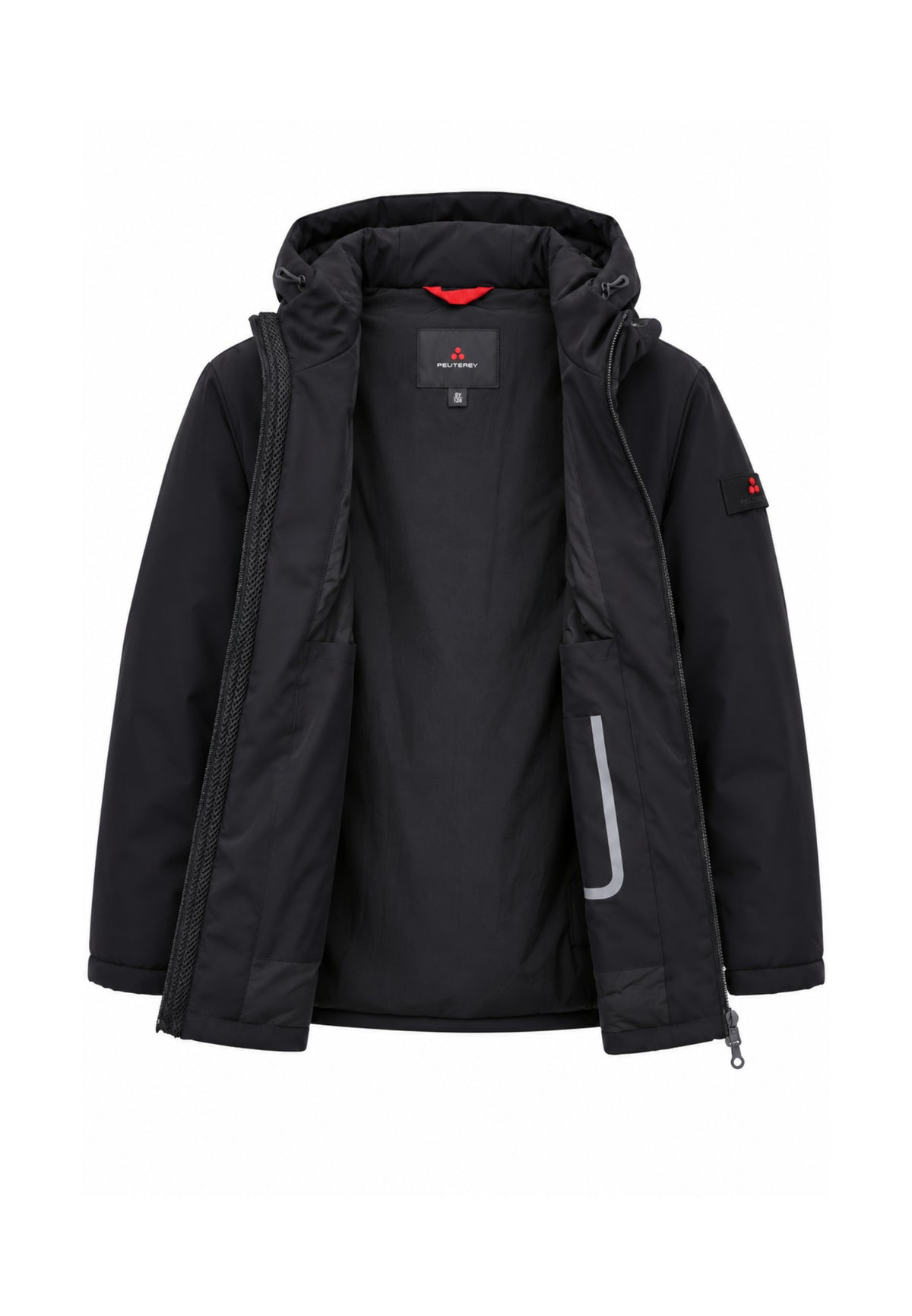 Peuterey GIUBBOTTO NERO CON CAPPUCCIO E TASCHE CON ZIP Bambini e ragazzi SATORU KID.NE_