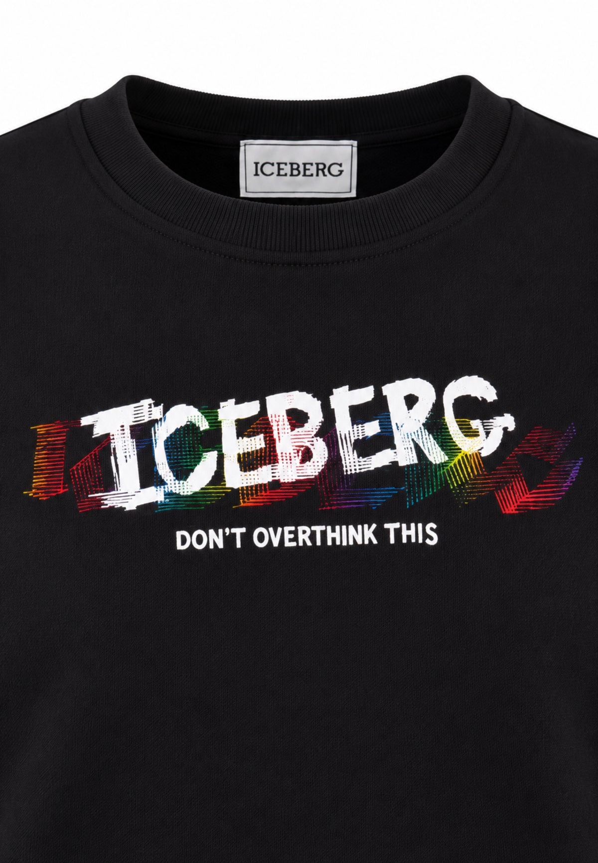 ICEBERGS FELPA NERA A GIROCOLLO CON GRAFICA CENTRALE Bambini e ragazzi MFICE7307J.NE_