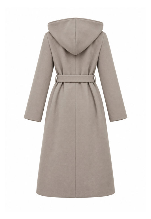 Kocca Junior cappotto beige lungo con cappuccio e cintura Bambina e Ragazza chatal.beige_