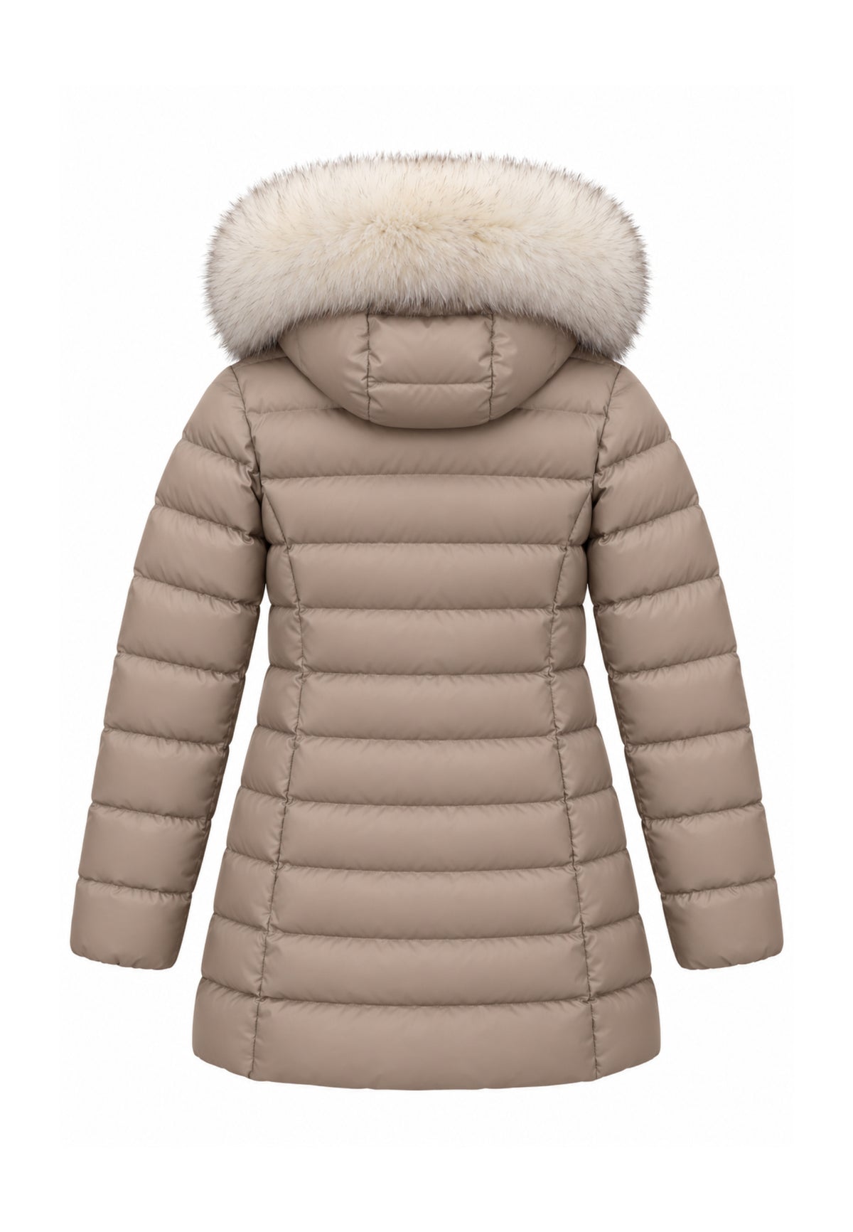 Peuterey GIUBBOTTO BEIGE LUNGO TRAPUNTATO CON DETTAGLIO PELLICCIA Bambine e ragazze SERIOLA MQN 05 FOX FUR KID.BEIGE_