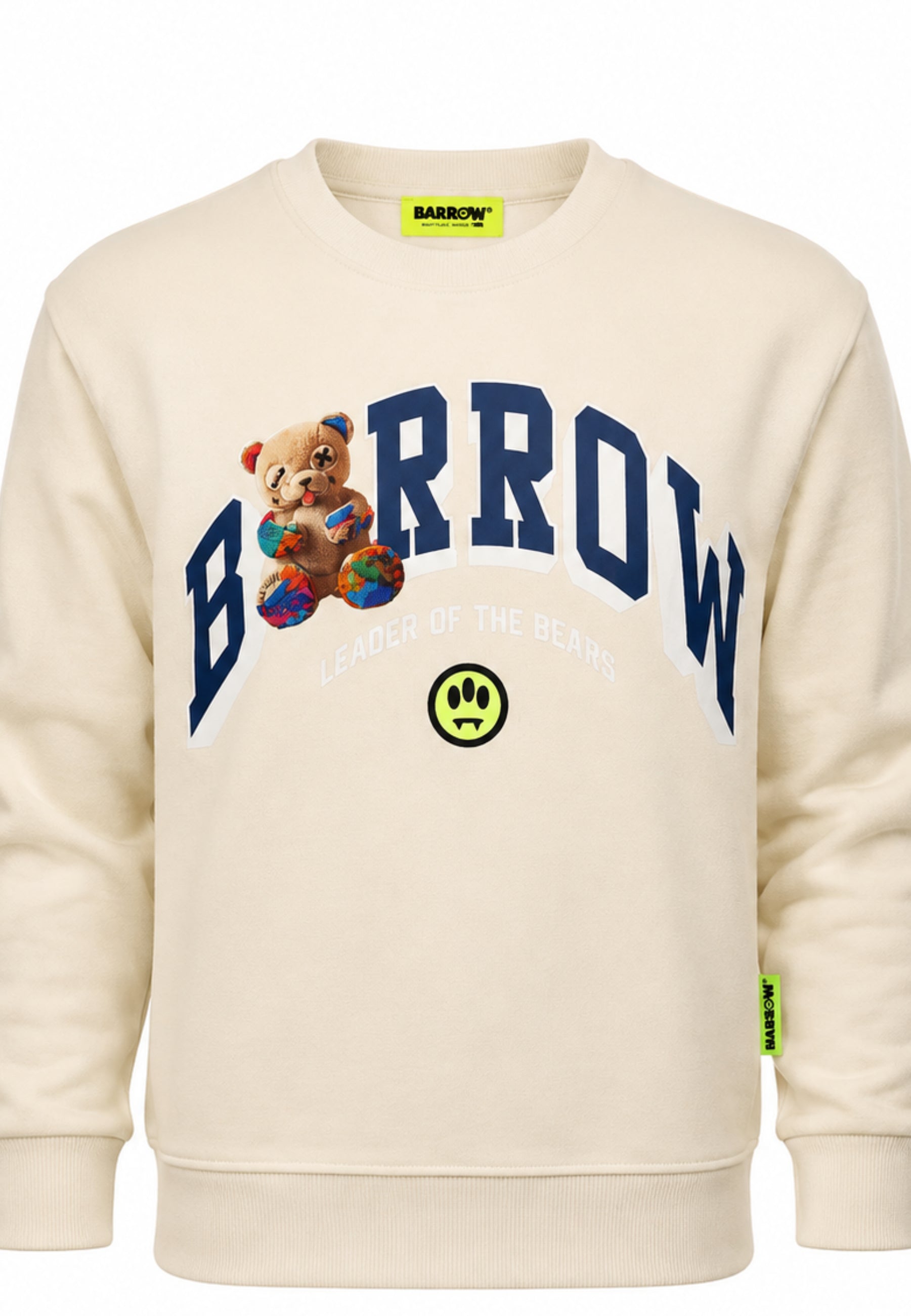 BARROW FELPA PANNA GIROCOLLO CON LOGO CENTRALE E MINI TEDDY Bambini e ragazzi F6BKJUSW032.PANNA_