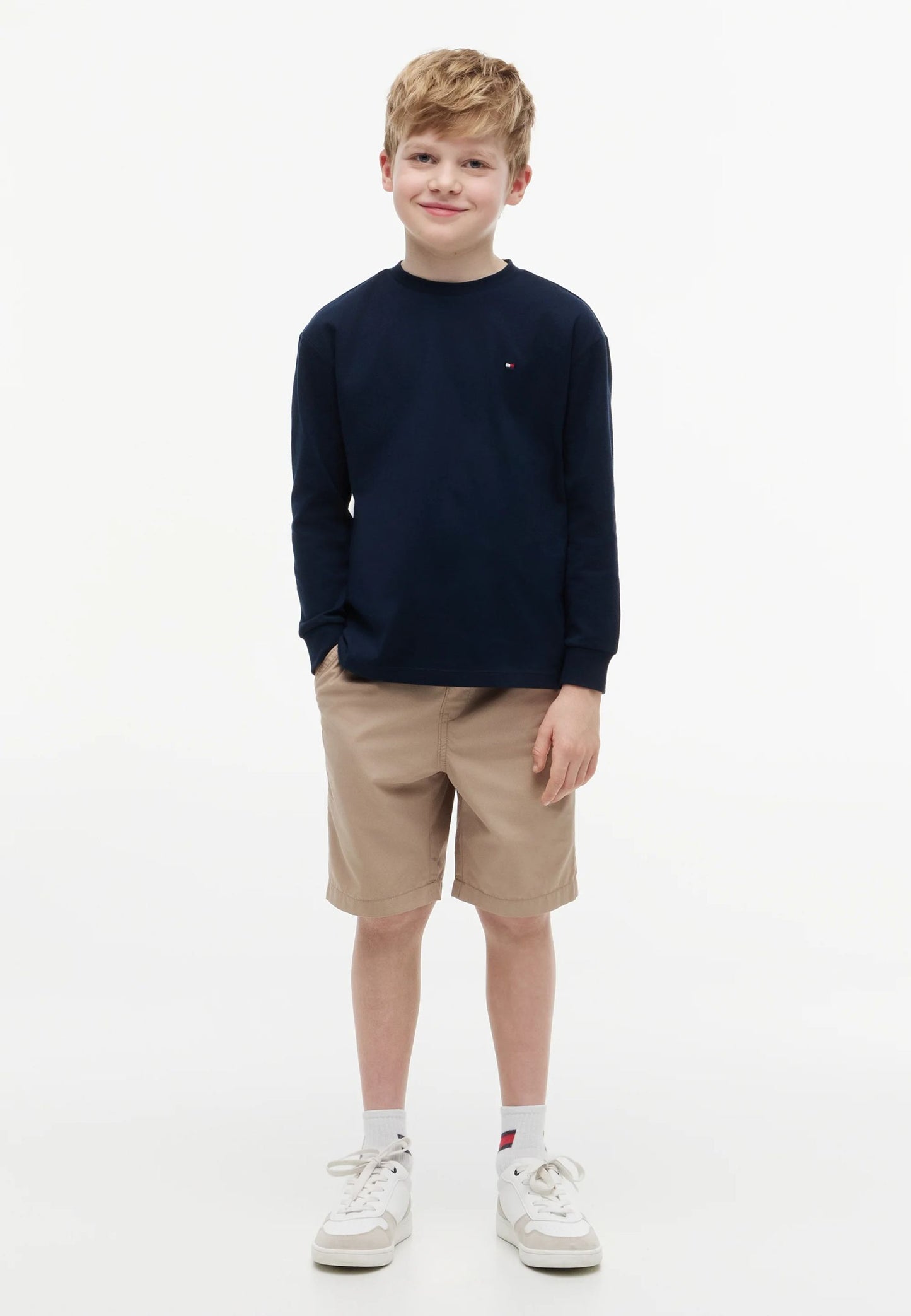 TOMMY HILFIGER TSHIRT BLU LOGO BANDIERA PICCOLO MANICHE LUNGHE Bambini e ragazzi KB0KB09846C1G_