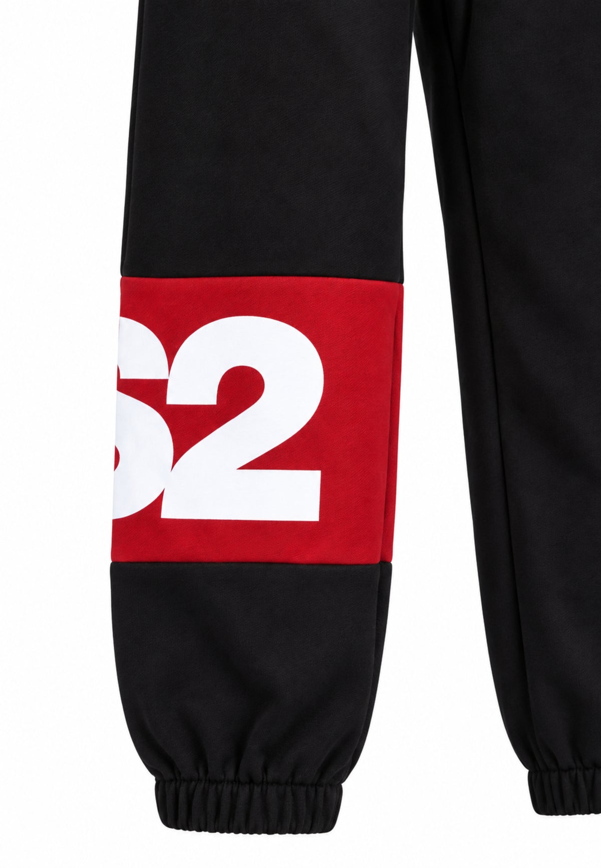 DS2 PANTALONE NERO TUTA CON BANDA ORIZZONTALE ROSSA Bambini e ragazzi F62K268.NE_
