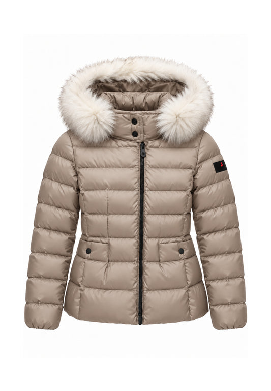 Peuterey GIUBBOTTO BEIGE TRAPUNTATO CON DETTAGLIO PELLICCIA Bambine e ragazze TURMALET MQN 05 FOX FUR KID.BEIGE_