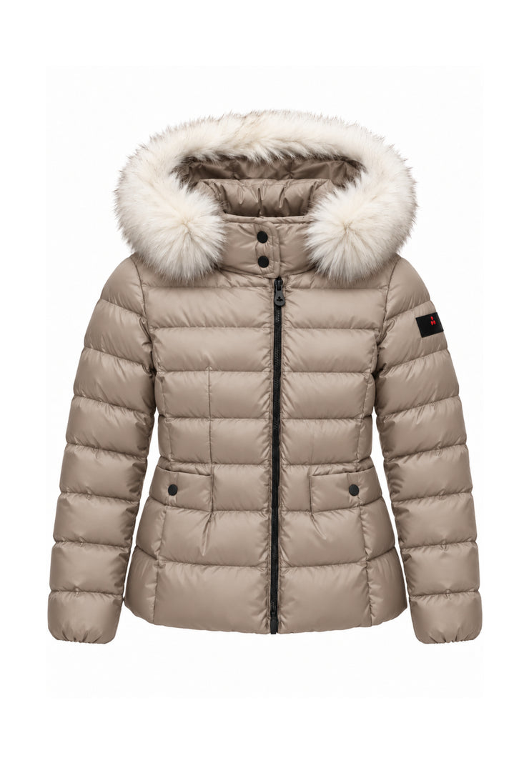 Peuterey GIUBBOTTO BEIGE TRAPUNTATO CON DETTAGLIO PELLICCIA Bambine e ragazze TURMALET MQN 05 FOX FUR KID.BEIGE_
