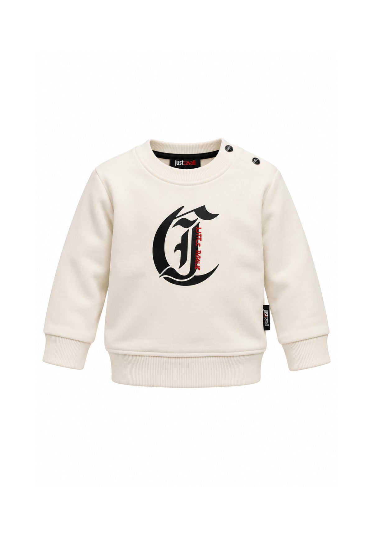 JUST CAVALLI TUTA BIANCA A GIROCOLLO CON LOGO CENTRALE Bambini e ragazzi JIA26001CF.BIA_