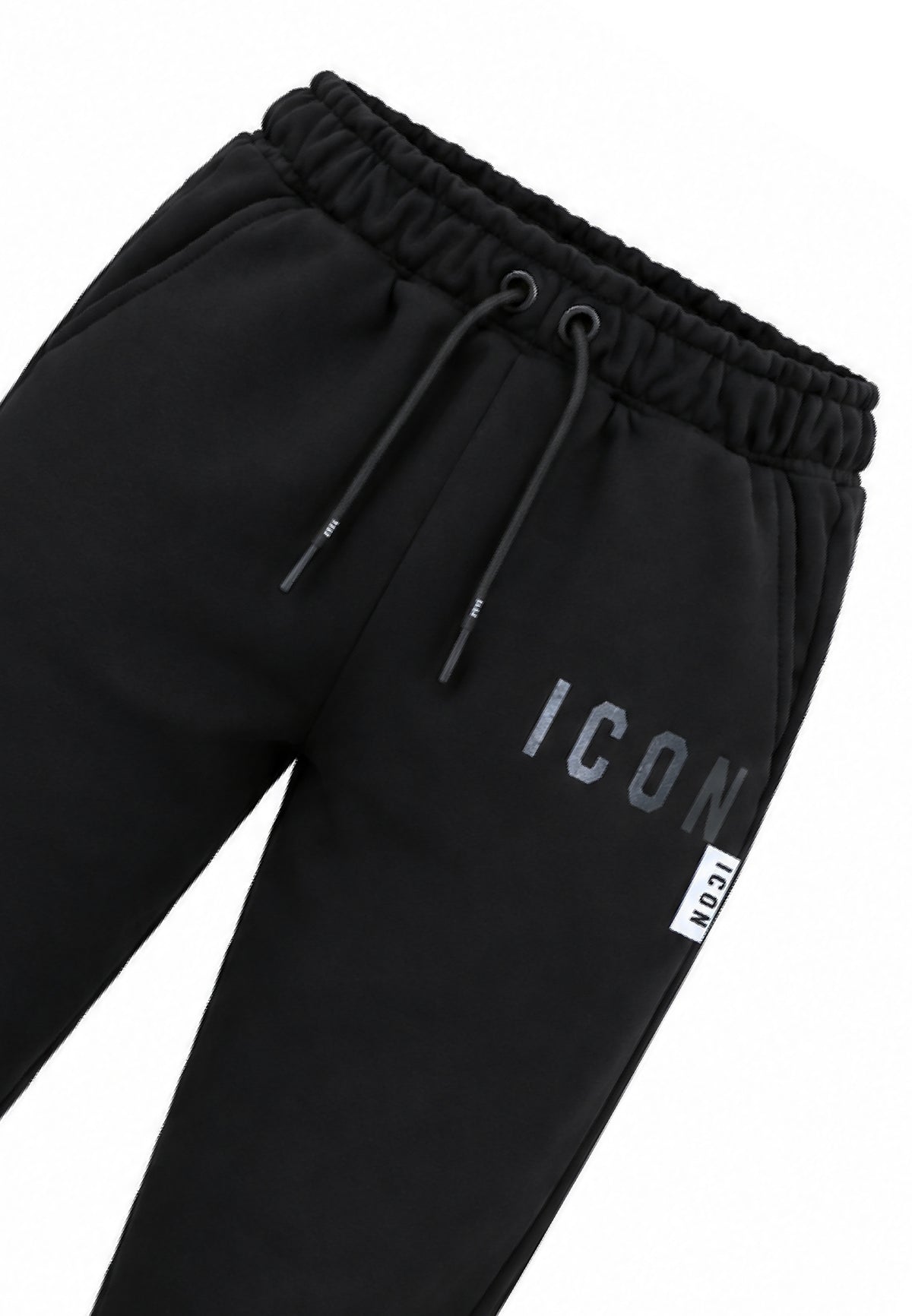 ICON PANTALONE nero FELPA con logo lucido tono su tono elastico caviglia Bambini e ragazzi ibsp001530.ne_