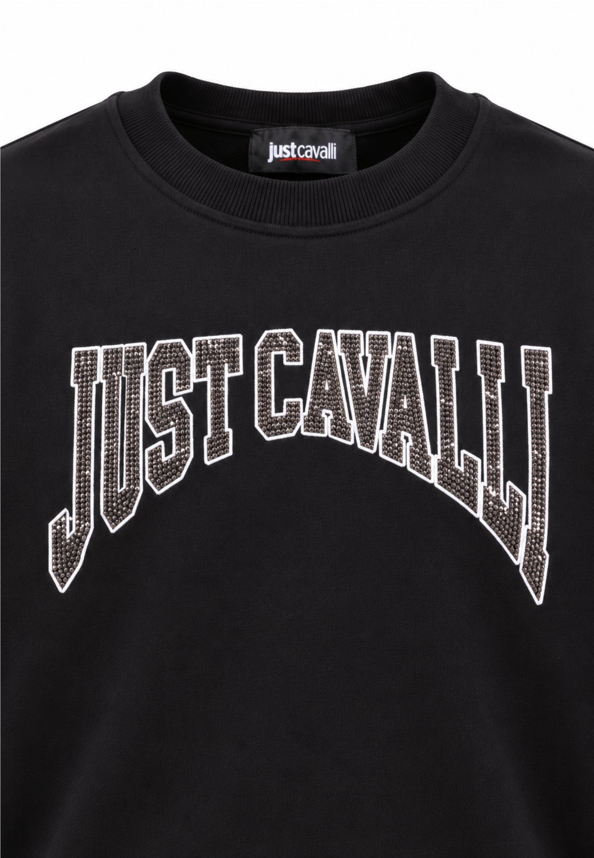 JUST CAVALLI FELPA NERA CON LOGO STILE COLLEGE Bambini e ragazzi JBA26157FE.NE_