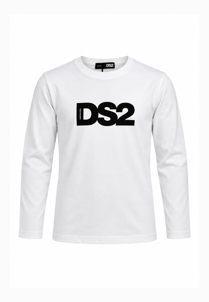 DS2 T SHIRT PANNA A MANICHE LUNGHE CON LOGO MAXI CENTRALE Bambini e ragazzi F62K280ML.PANNA_