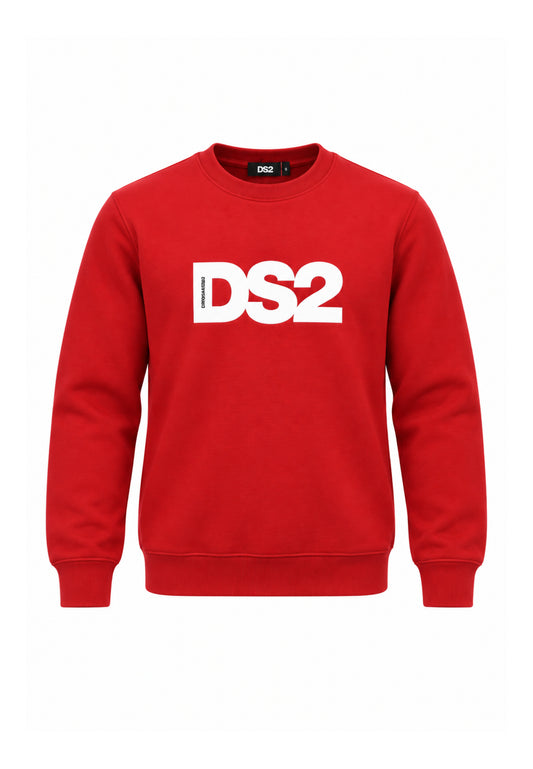 DS2 FELPA BORDEAUX A GIROCOLLO  CON LOGO CENTRALE Bambini e ragazzi F62K281.BORDEAUX_