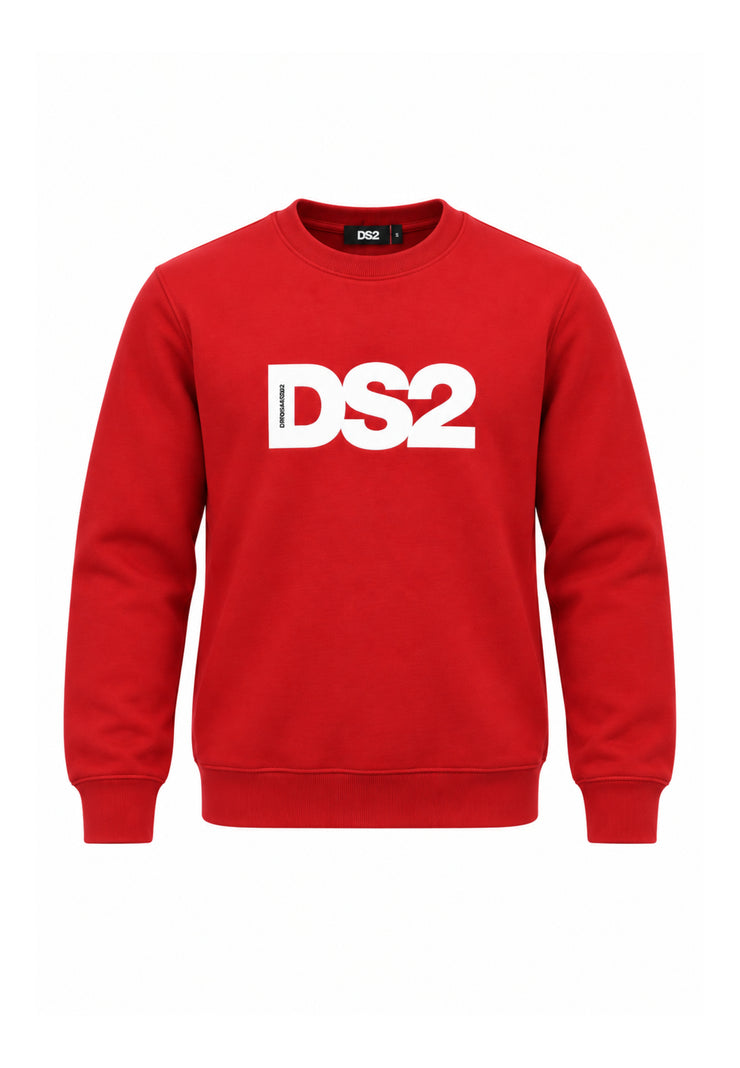 DS2 FELPA BORDEAUX A GIROCOLLO  CON LOGO CENTRALE Bambini e ragazzi F62K281.BORDEAUX_