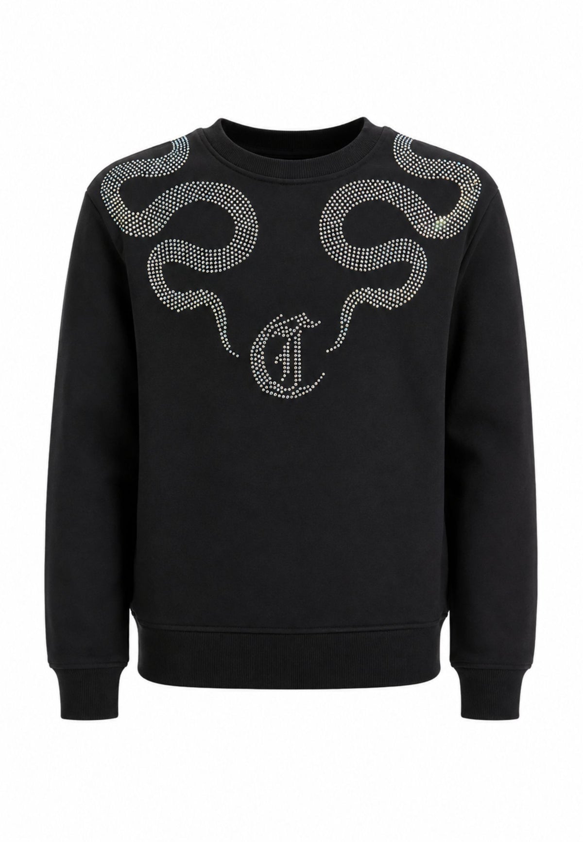 JUST CAVALLI felpa NERA CON SERPENTI DI STRASS Bambine e ragazze jga26040fe.ne_