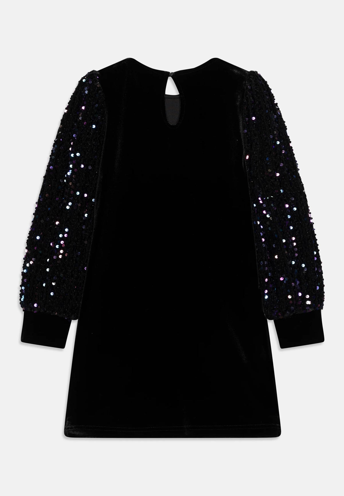 ONLY KIDS VESTITO NERO IN VELLUTO CON MANICHE PAILLETTES Bambine e ragazze 15318180.NE_