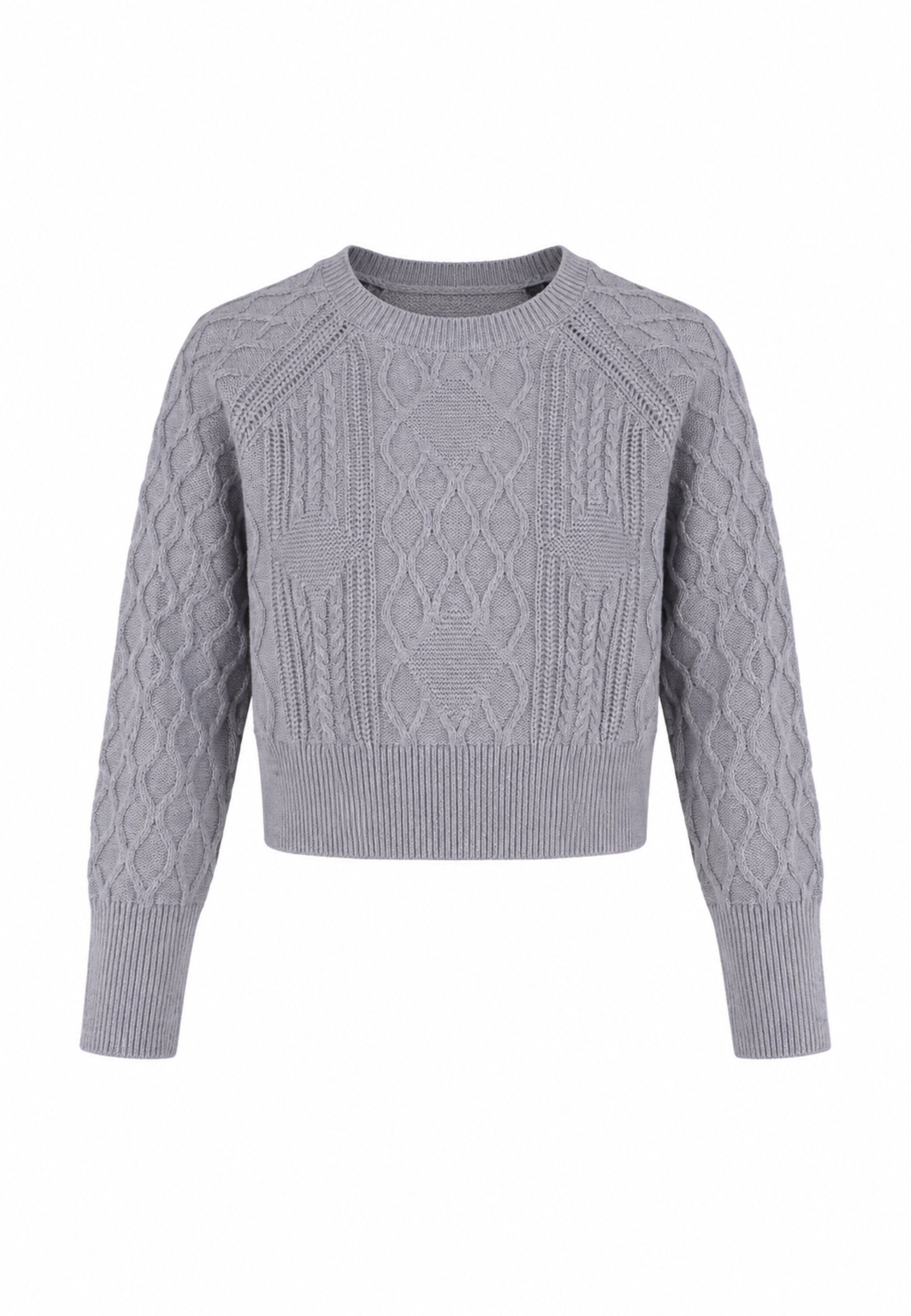 Roy Roger's magliONE GRIGIO CROP CON TRECCIE 3D Bambini e ragazzi RH157/00.GRIG_