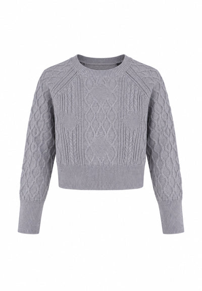 Roy Roger's magliONE GRIGIO CROP CON TRECCIE 3D Bambini e ragazzi RH157/00.GRIG_