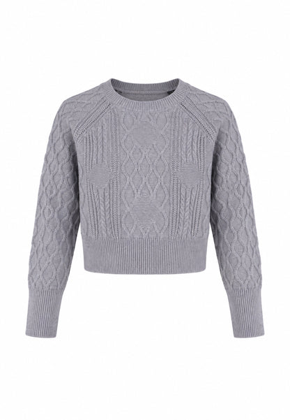 Roy Roger's magliONE GRIGIO CROP CON TRECCIE 3D Bambini e ragazzi RH157/00.GRIG_