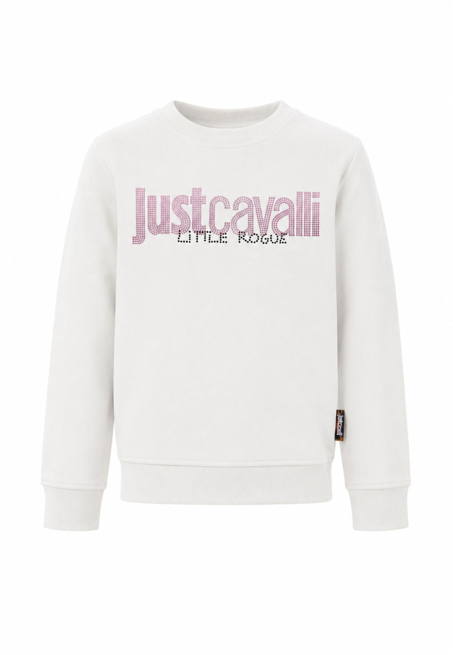 JUST CAVALLI felpa panna con logo rosa centrale con strass Bambine e ragazze jga26174fe.panna_