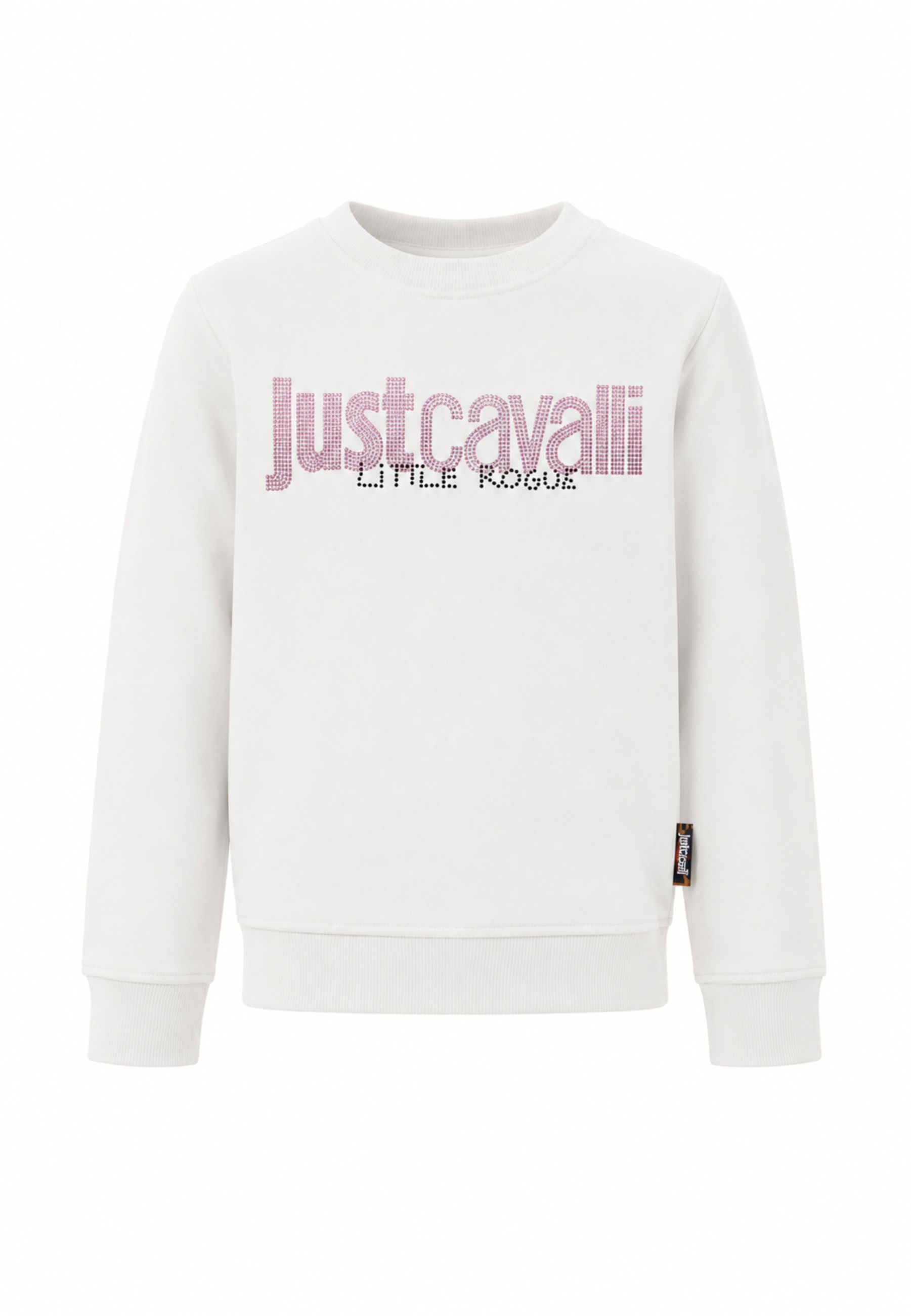 JUST CAVALLI felpa panna con logo rosa centrale con strass Bambine e ragazze jga26174fe.panna_