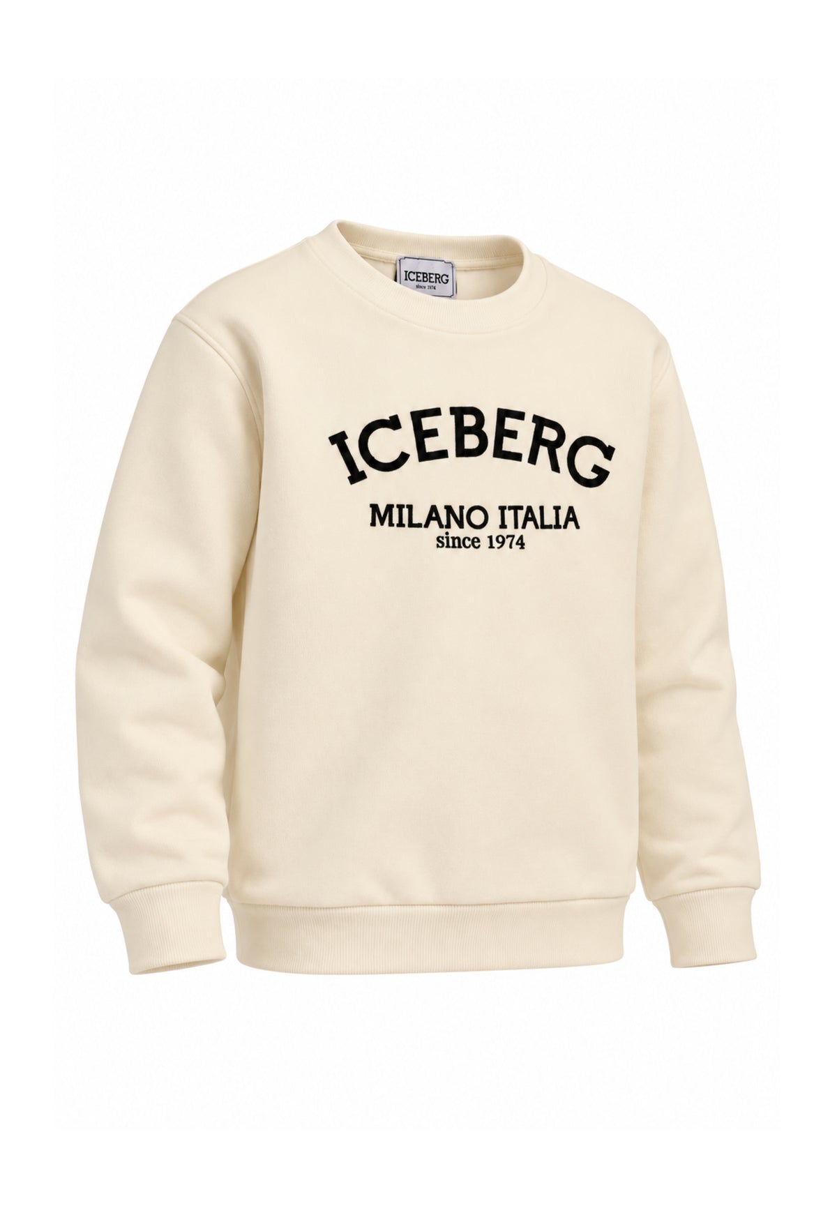 ICEBERGS FELPA PANNA A GIROCOLLO CON MAXI LOGO CENTRALE Bambini e ragazzi MFICE7334J.PANNA_