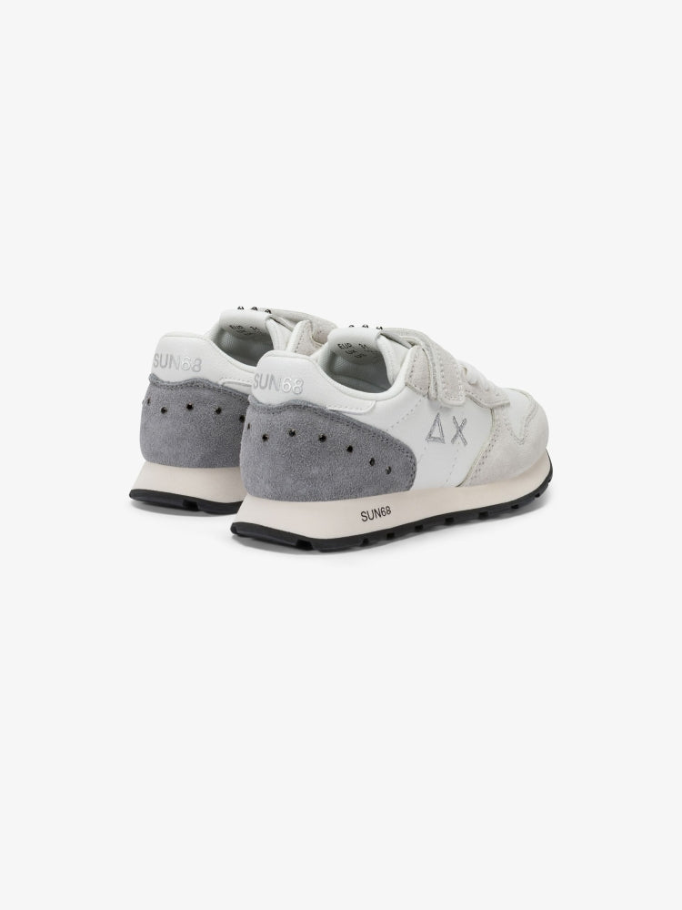 Sun68 scarpe bianche bambina in suede e nylon logo sul lato