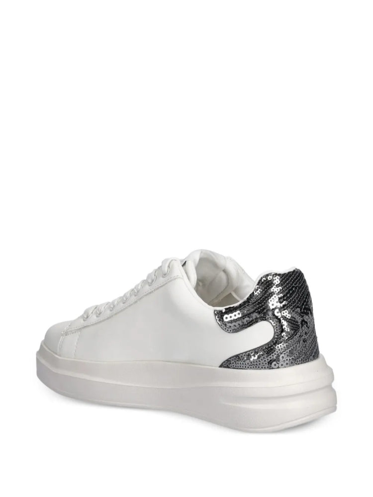 Guess scarpe bianche donna in ecopelle paillettes silver