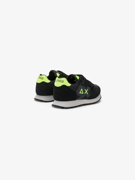 Sun68 scarpe nere bambino in suede e nylon logo sul lato