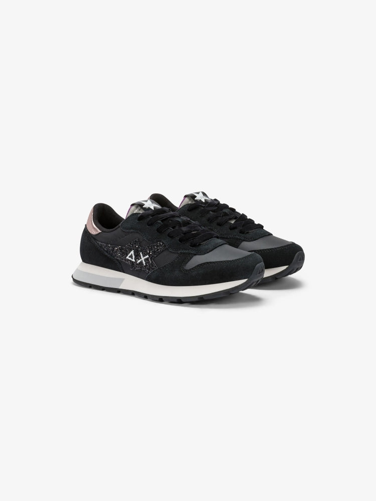 Sun68 scarpe nere ragazza glitter sul lato retro oro retro