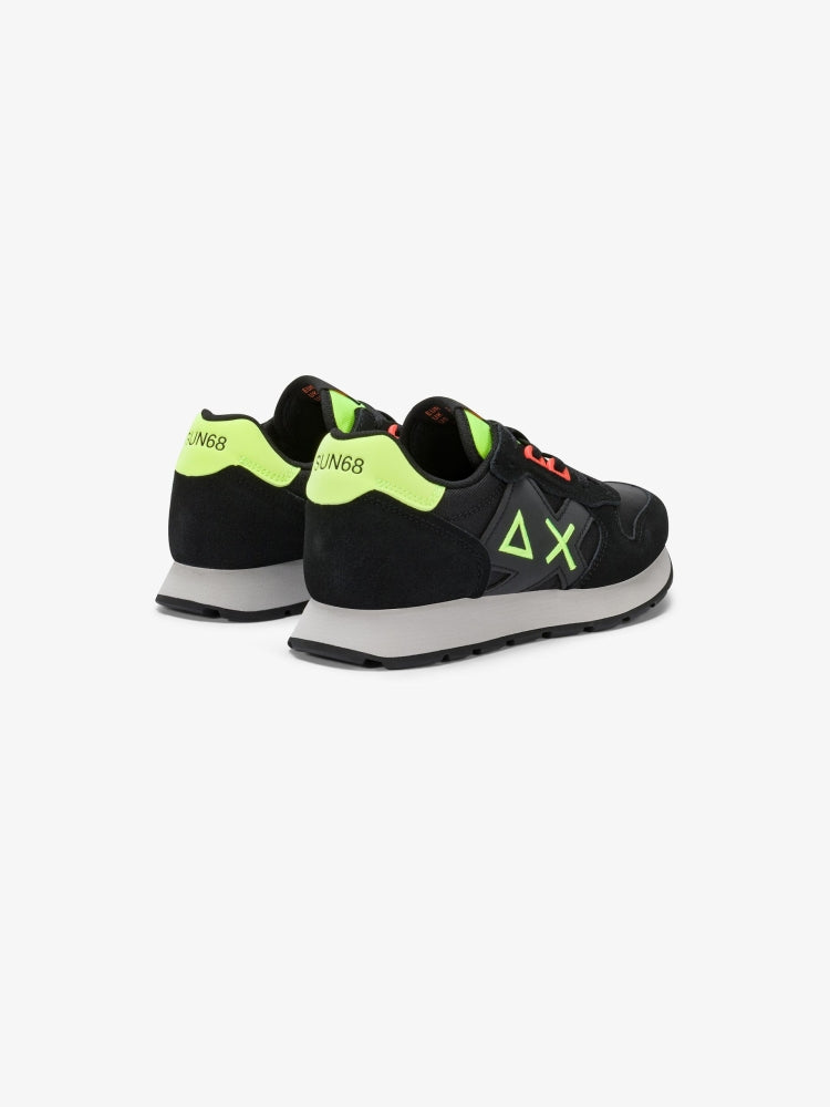 Sun68 scarpe nere ragazzo in suede e nylon logo sul lato