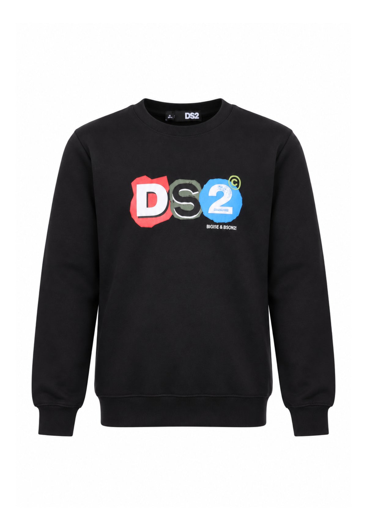 DS2 FELPA NERA A GIROCOLLO CON LOGO COLORATO CENTRALE Bambini e ragazzi F62K207.NE_