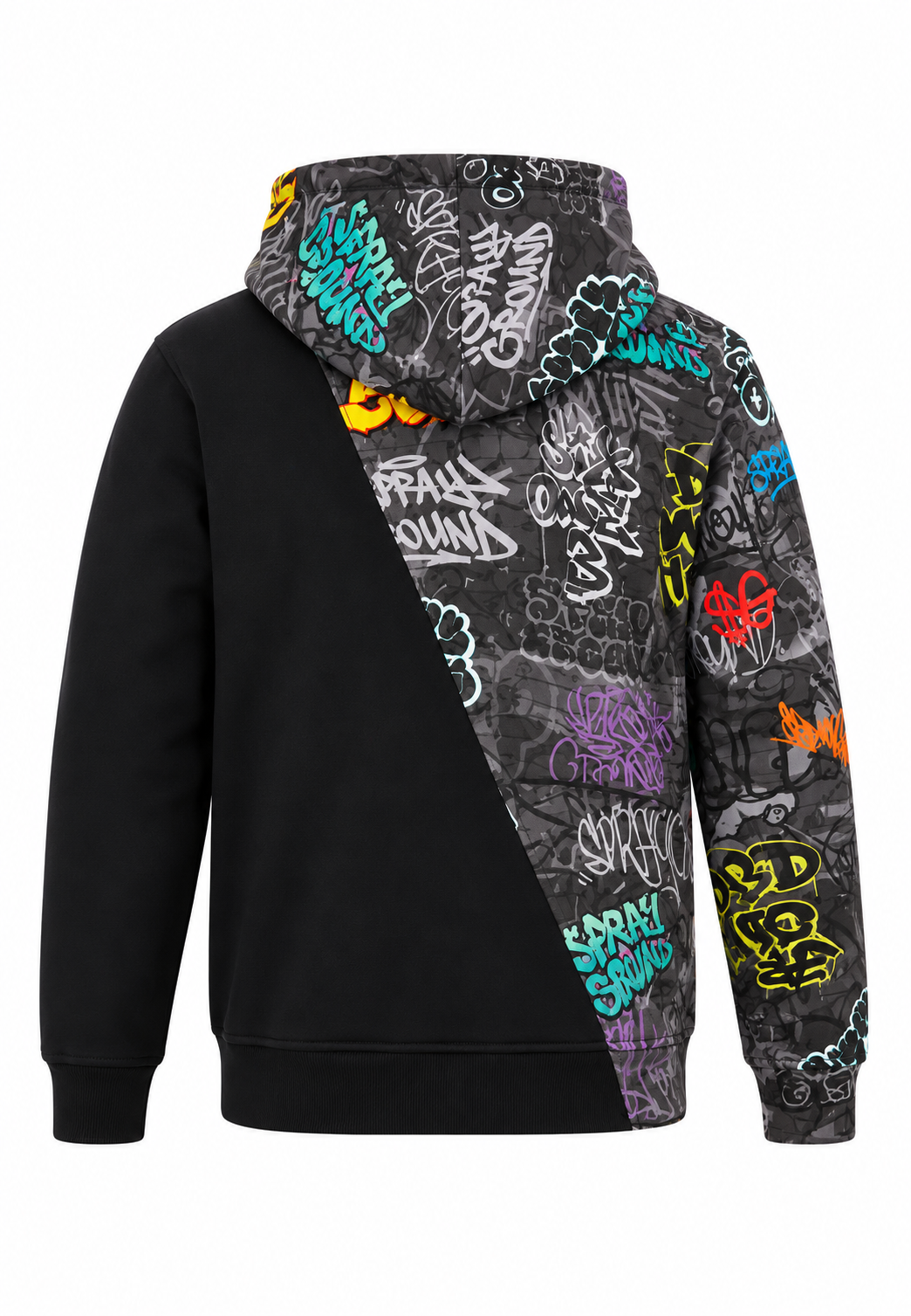 Sprayground Felpa Nera e Grigia Graffiti Shark Mouth Bambino retro
