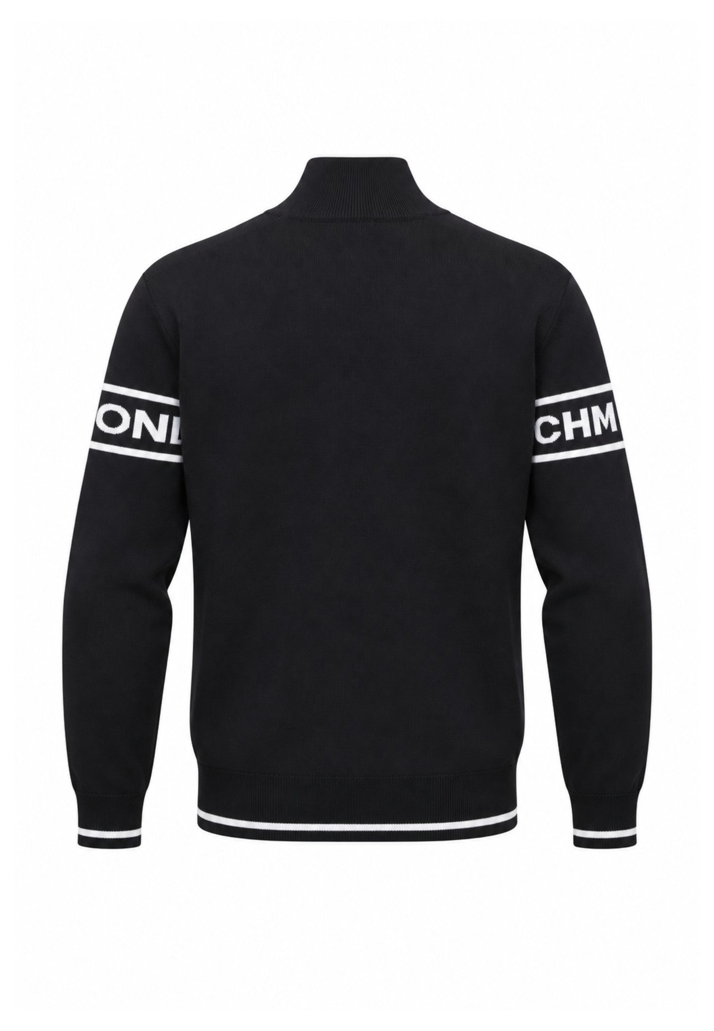 John Richmond LUPETTO NERO CON ZIP E LOGO MANICHE Uomo UMA26039LU.NE_