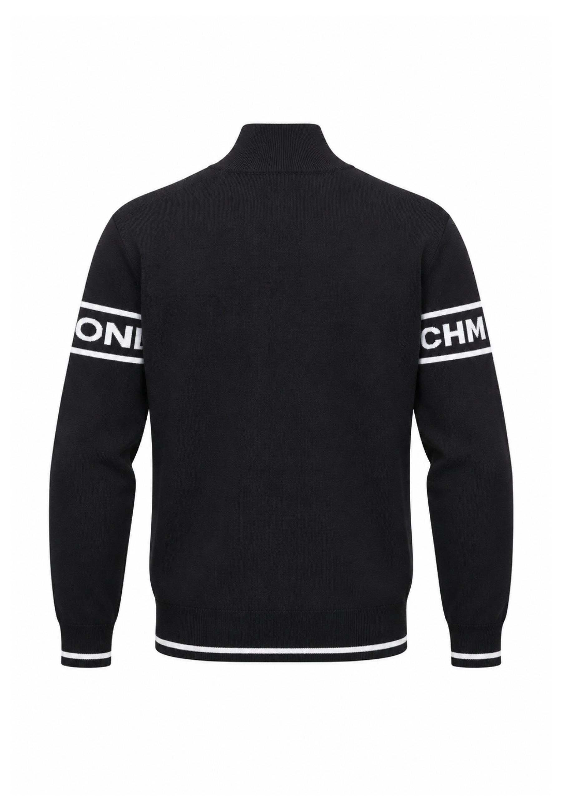 John Richmond LUPETTO NERO CON ZIP E LOGO MANICHE Uomo UMA26039LU.NE_