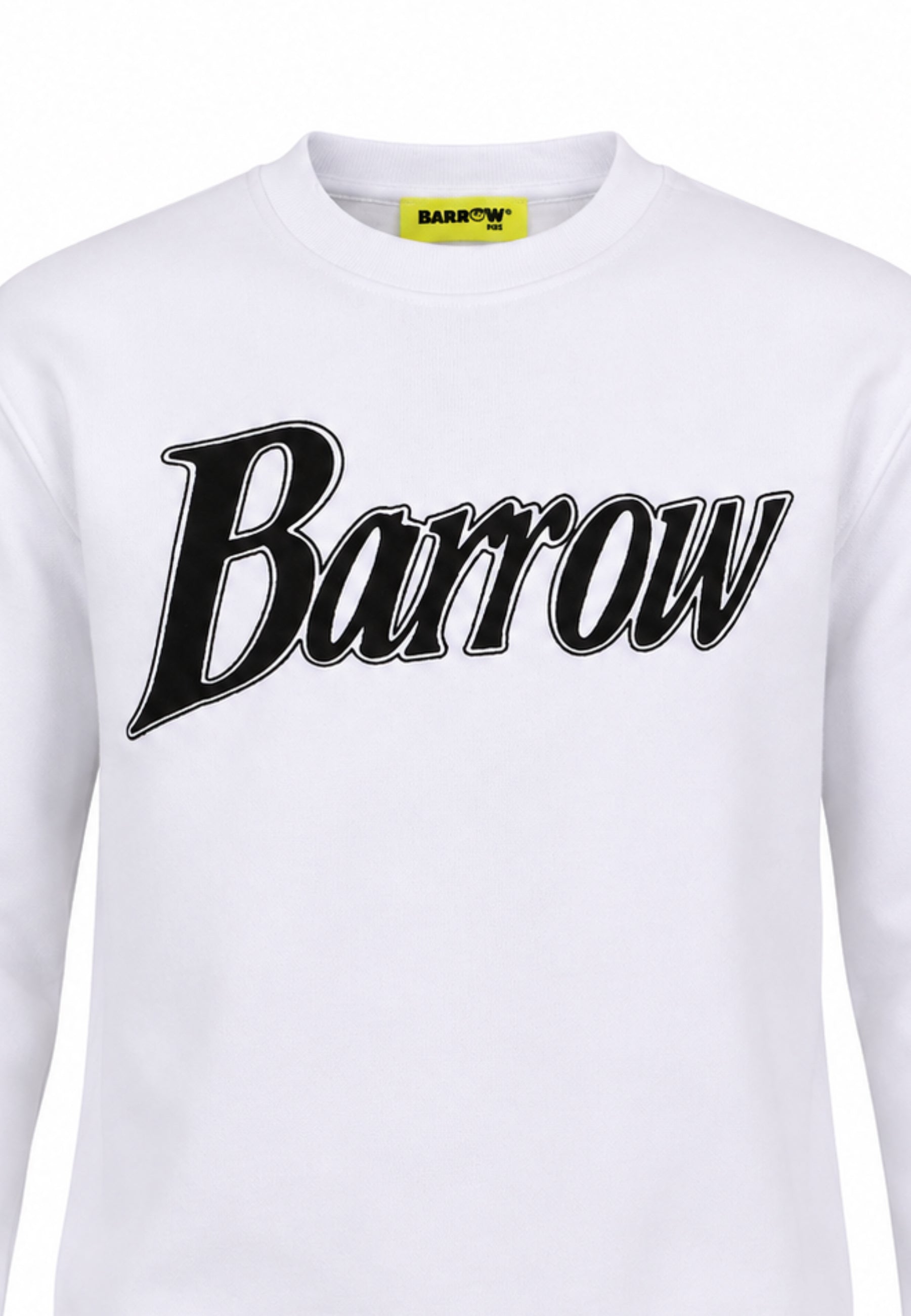 BARROW FELPA BIANCA GIROCOLLO CON LOGO DAVANTI E STAMPA ORSETTO DIETRO Bambini e ragazzi F6BKJUSW162.BIA_