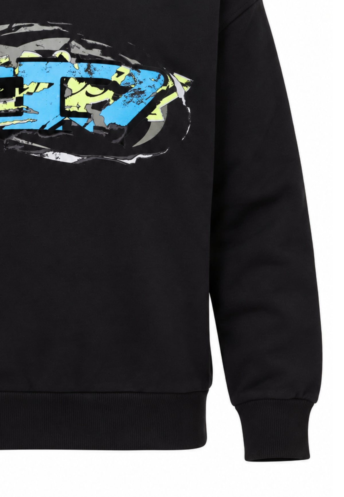 Diesel FELPA NERA GIROCOLLO CON LOGO GRAFFITI Bambini e ragazzi SCRAPOVER.NE_
