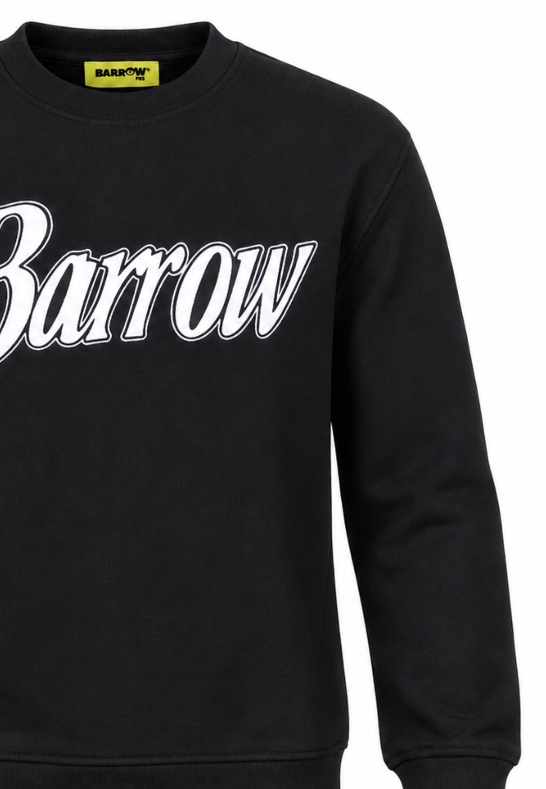BARROW FELPA NERA GIROCOLLO CON LOGO DAVANTI E STAMPA ORSETTO DIETRO Bambini e ragazzi F6BKJUSW162.NE_