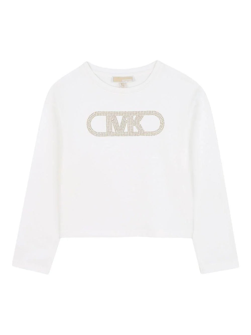 T-shirt per bambina Michael Kors Kids bianca con dettaglio logo