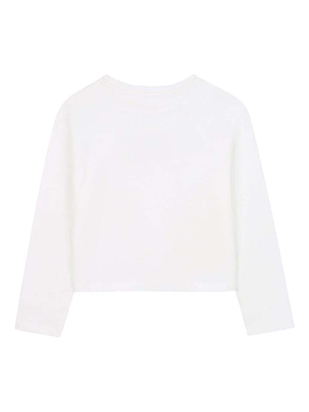 T-shirt per bambina Michael Kors Kids bianca con dettaglio logo dettaglio logo