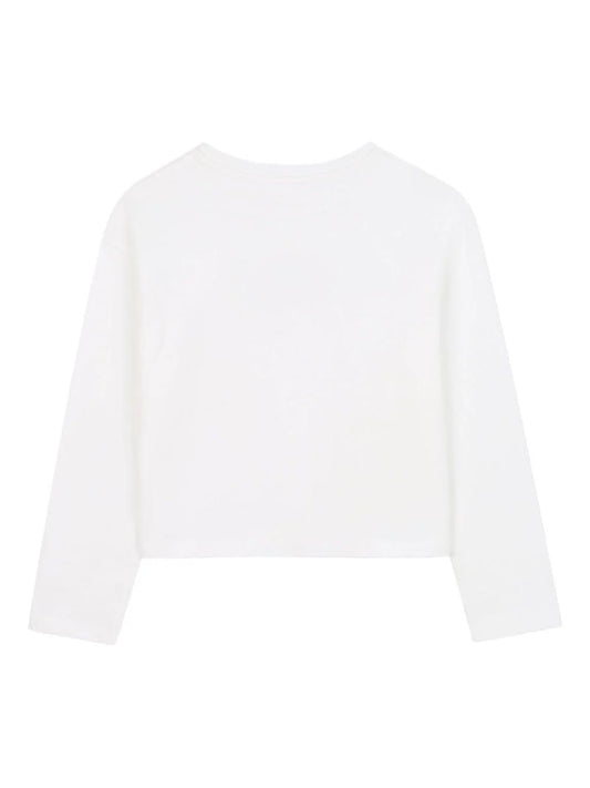 T-shirt per bambina Michael Kors Kids bianca con dettaglio logo